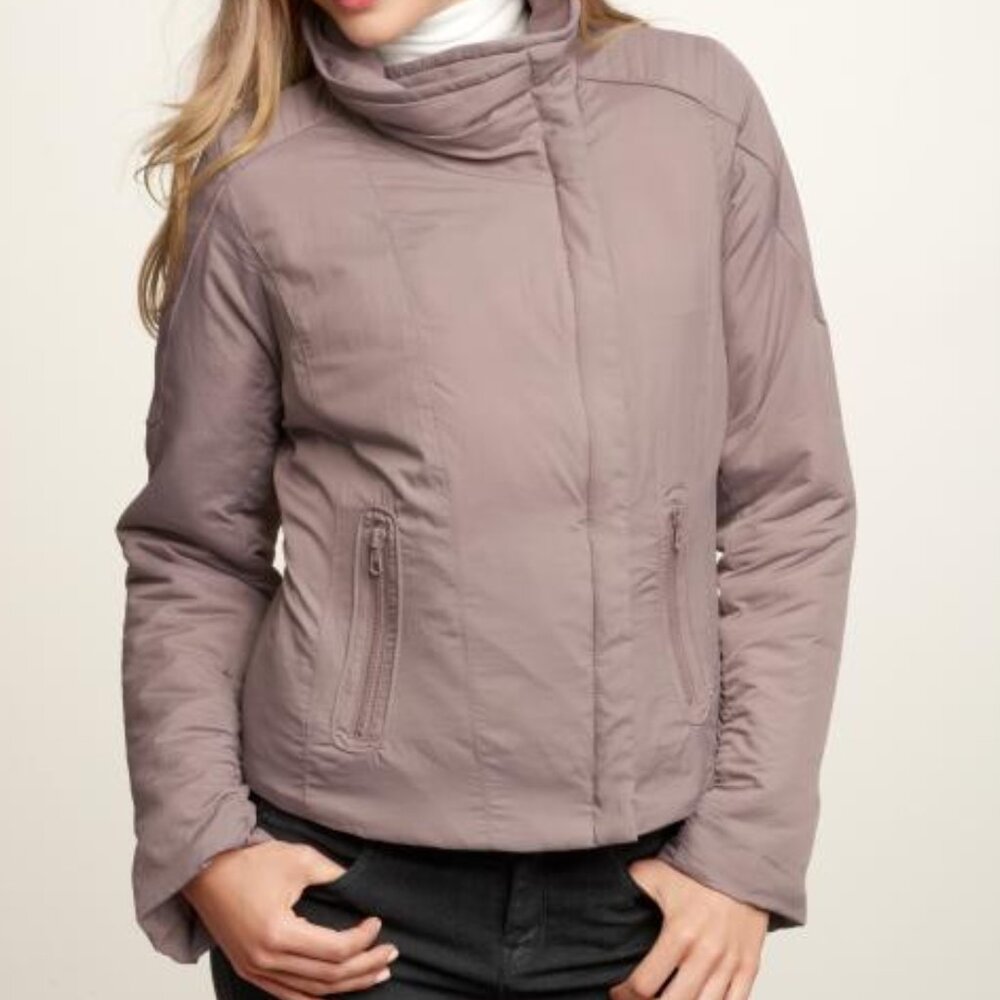 GAP Lightweight Taupe Soft Quited Crop Puffer Jacket NWT L